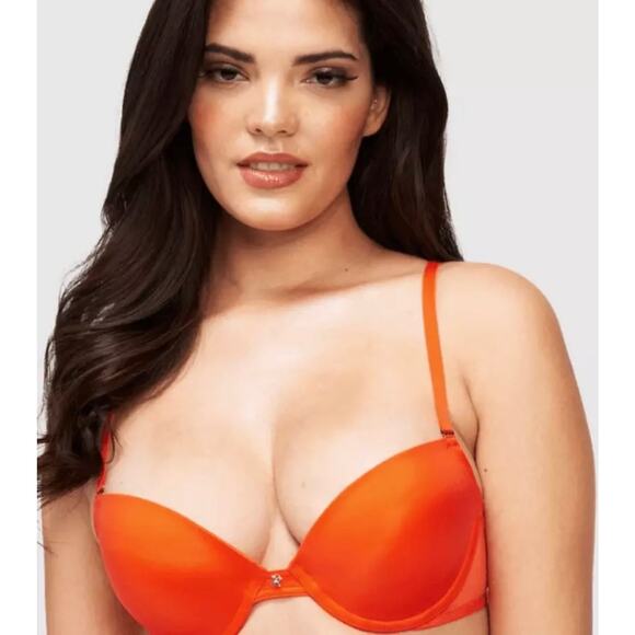 NWT! Frederick's of Hollywood Exxtreme Cleavage Orange Bra 32B - Picture 1 of 4